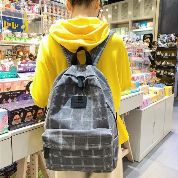 New Casual School Bag For Women And Girls Stylish Backpack Striped Book Packbags for Teenage