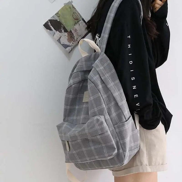 New Casual School Bag For Women And Girls Stylish Backpack Striped Book Packbags for Teenage