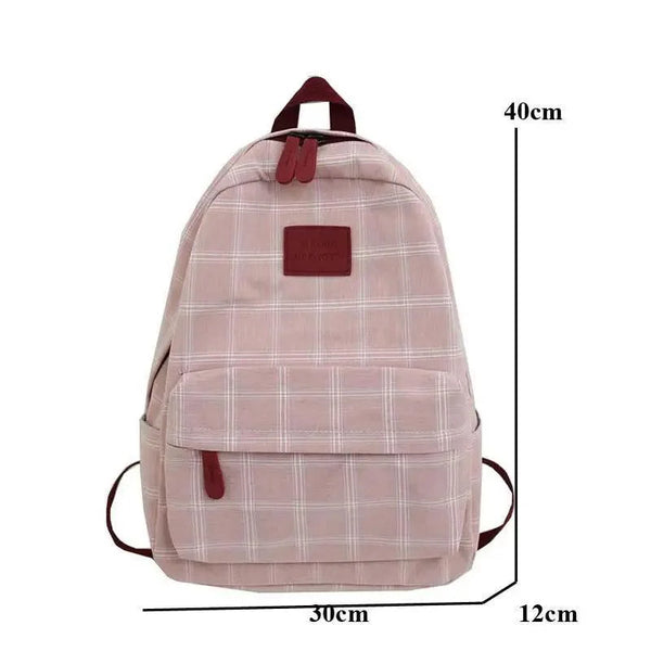 New Casual School Bag For Women And Girls Stylish Backpack Striped Book Packbags for Teenage