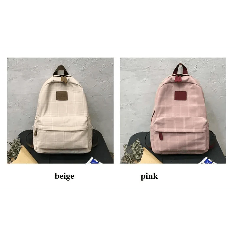 New Casual School Bag For Women And Girls Stylish Backpack Striped Book Packbags for Teenage