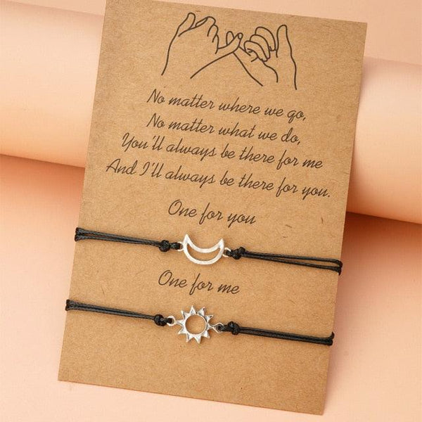 New Charm Bracelet For Friendship Couples 2pcs/set Volcanic Stone Bracelet Bead Bangles Natural Stone Bracelets Set Friendship Hand Woven Braided Stretch String Adjustable For Couples