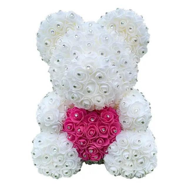 New Charming Diamond Rose Bears 40cm Artificial Flower Teddy Bears For Valentins's Day Mother's Day Birthday Gifts