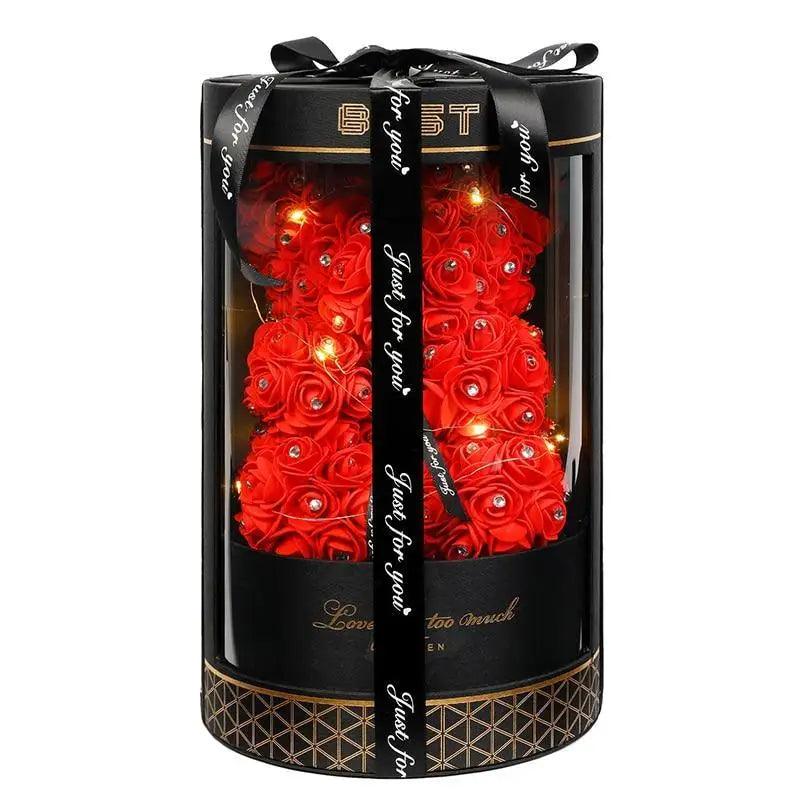 New Charming Diamond Rose Bears 40cm Artificial Flower Teddy Bears For Valentins's Day Mother's Day Birthday Gifts