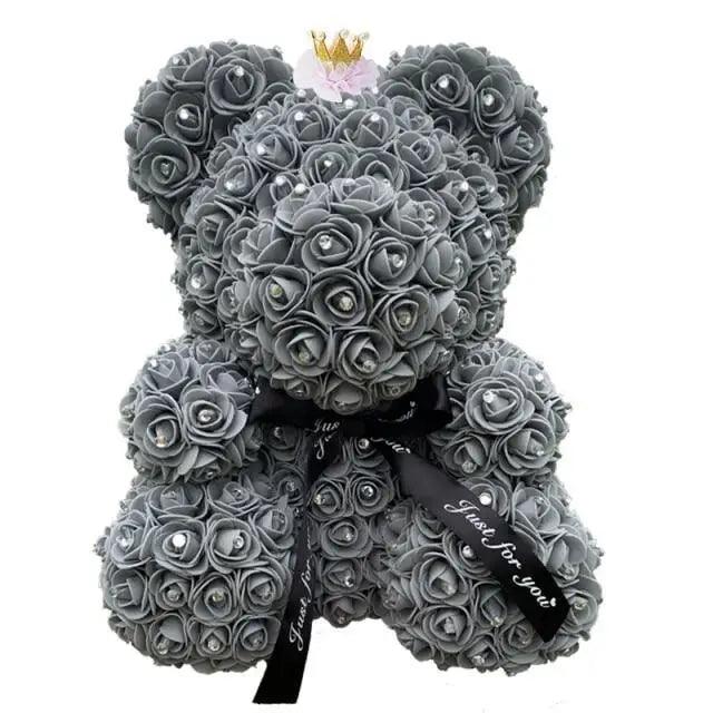 New Charming Diamond Rose Bears 40cm Artificial Flower Teddy Bears For Valentins's Day Mother's Day Birthday Gifts