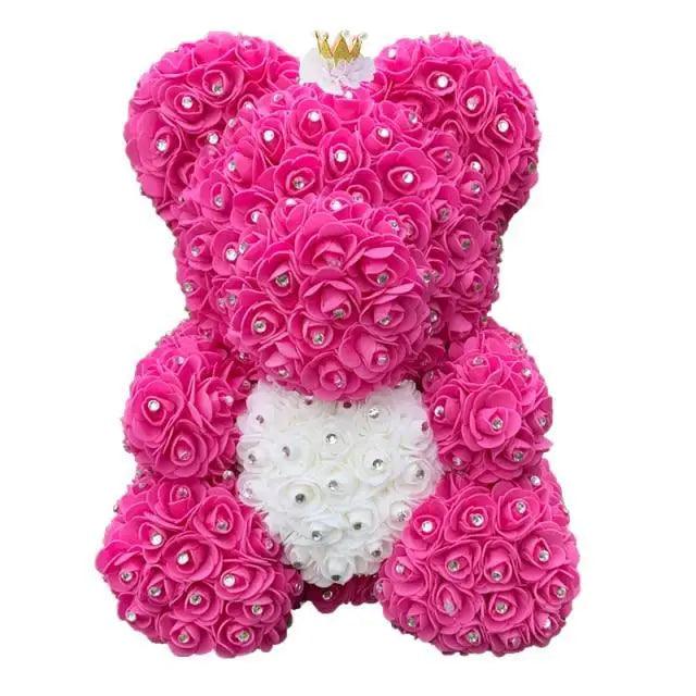 New Charming Diamond Rose Bears 40cm Artificial Flower Teddy Bears For Valentins's Day Mother's Day Birthday Gifts