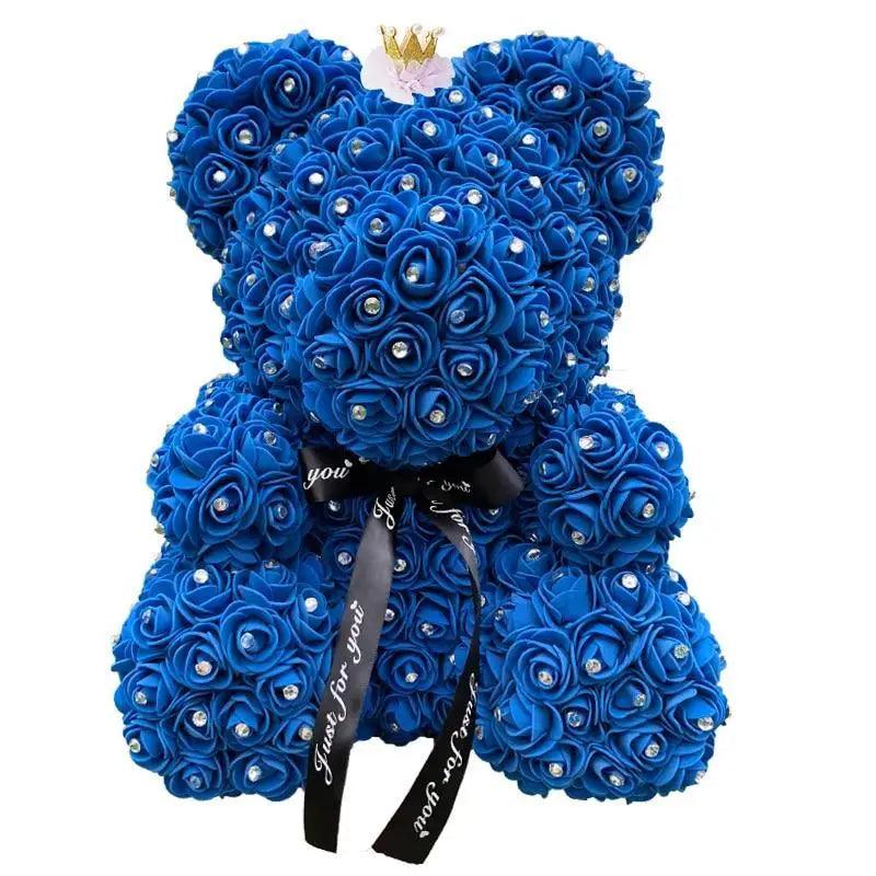New Charming Diamond Rose Bears 40cm Artificial Flower Teddy Bears For Valentins's Day Mother's Day Birthday Gifts