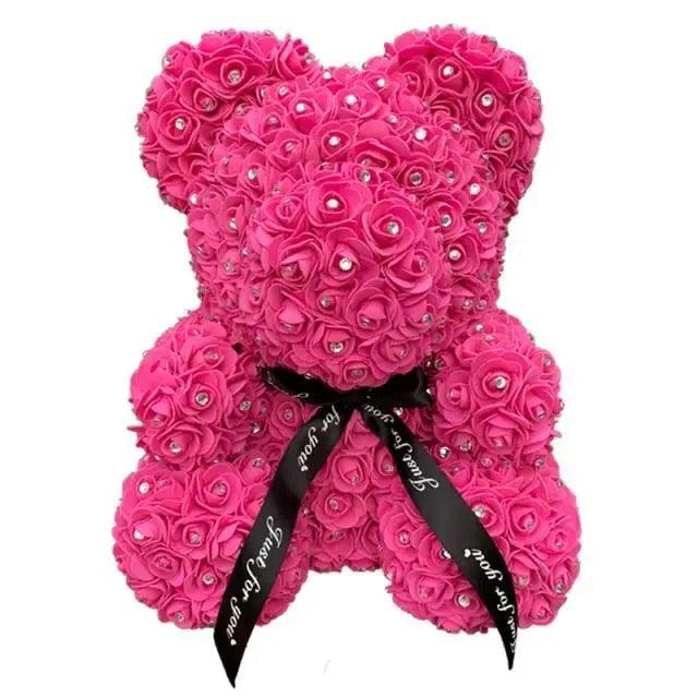 New Charming Diamond Rose Bears 40cm Artificial Flower Teddy Bears For Valentins's Day Mother's Day Birthday Gifts