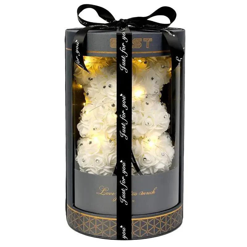 New Charming Diamond Rose Bears 40cm Artificial Flower Teddy Bears For Valentins's Day Mother's Day Birthday Gifts