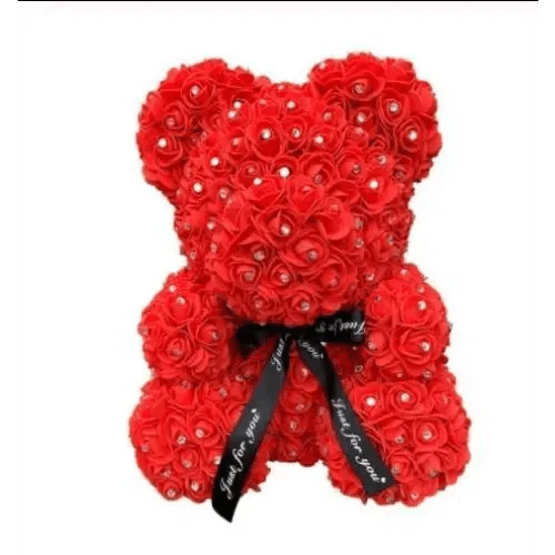 New Charming Diamond Rose Bears 40cm Artificial Flower Teddy Bears For Valentins's Day Mother's Day Birthday Gifts