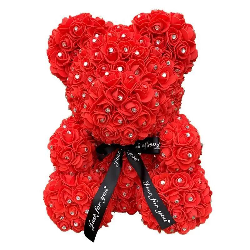 New Charming Diamond Rose Bears 40cm Artificial Flower Teddy Bears For Valentins's Day Mother's Day Birthday Gifts