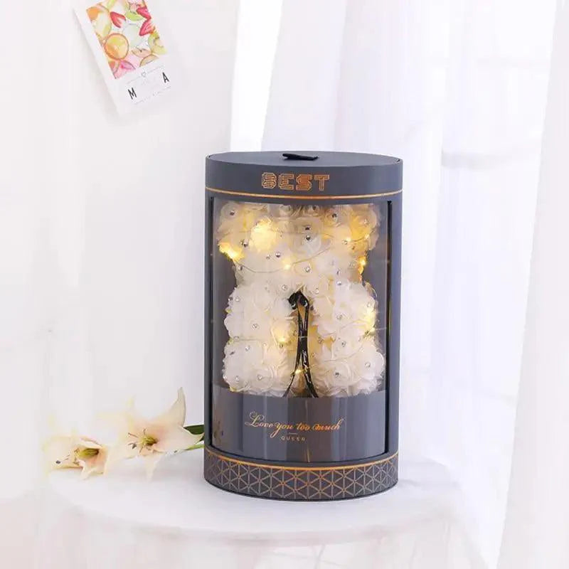 New Charming Diamond Rose Bears 40cm Artificial Flower Teddy Bears For Valentins's Day Mother's Day Birthday Gifts