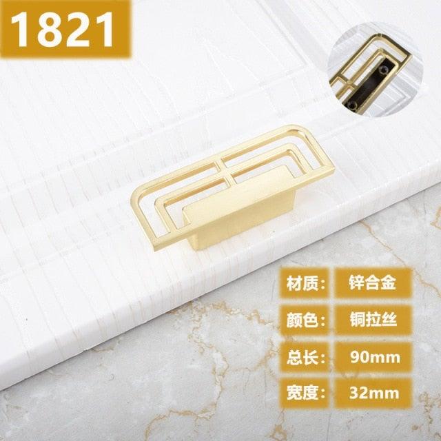 New Chinese Golden Cupboard Door Drawer Concealed Buckle Handle Wardrobe Zinc Alloy Hardware Handle Kitchen Cupboard Hardware Modern Style Furniture Door Pulls