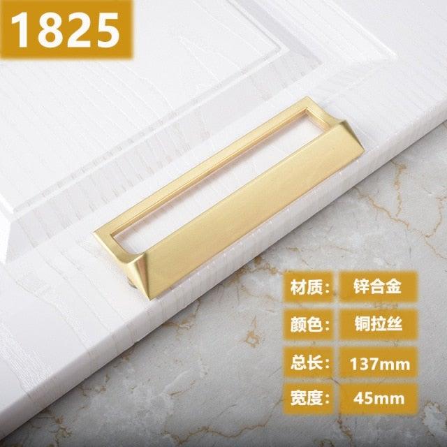 New Chinese Golden Cupboard Door Drawer Concealed Buckle Handle Wardrobe Zinc Alloy Hardware Handle Kitchen Cupboard Hardware Modern Style Furniture Door Pulls