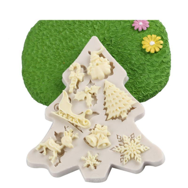New Christmas Silicone Mold Decoration Tools Santa Christmas Tree Cake Decoration Tool Chocolate Candy Cookies Mold Christmas Silicone Molds Christmas Theme Silicone Baking Molds
