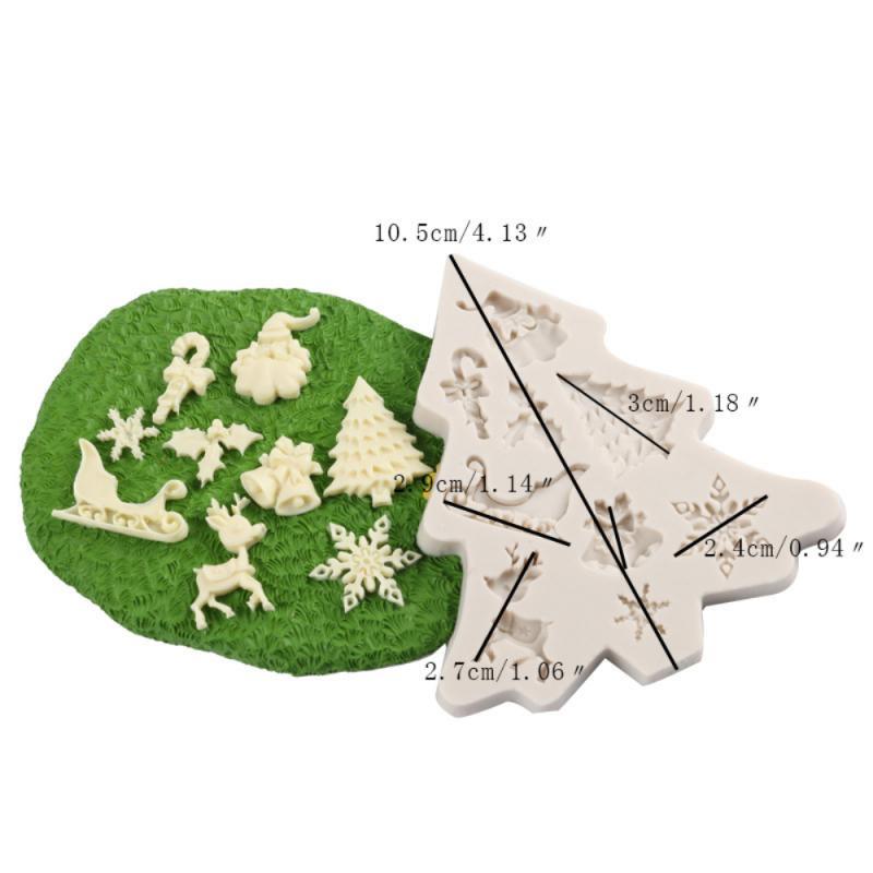 New Christmas Silicone Mold Decoration Tools Santa Christmas Tree Cake Decoration Tool Chocolate Candy Cookies Mold Christmas Silicone Molds Christmas Theme Silicone Baking Molds