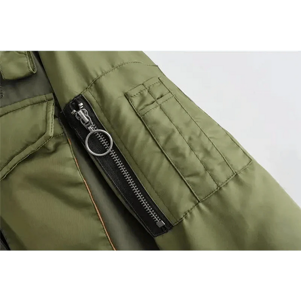 New Classic Design Autumn Winter Green Short Jackets Women Fashionable Long Sleeve Zipper Bomber Jacket Outwear Women's Coat