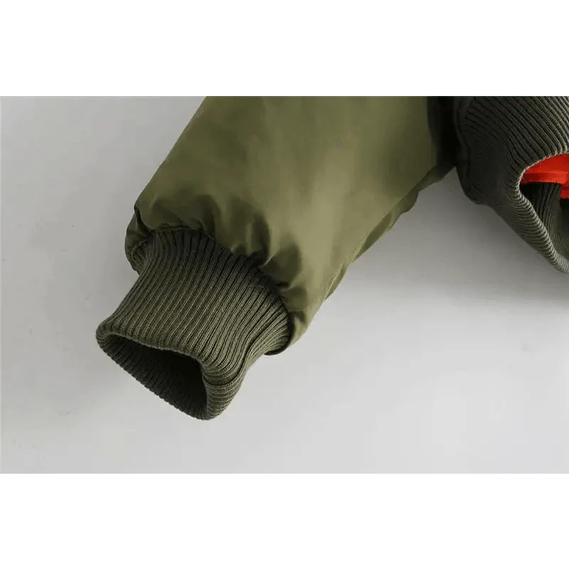 New Classic Design Autumn Winter Green Short Jackets Women Fashionable Long Sleeve Zipper Bomber Jacket Outwear Women's Coat