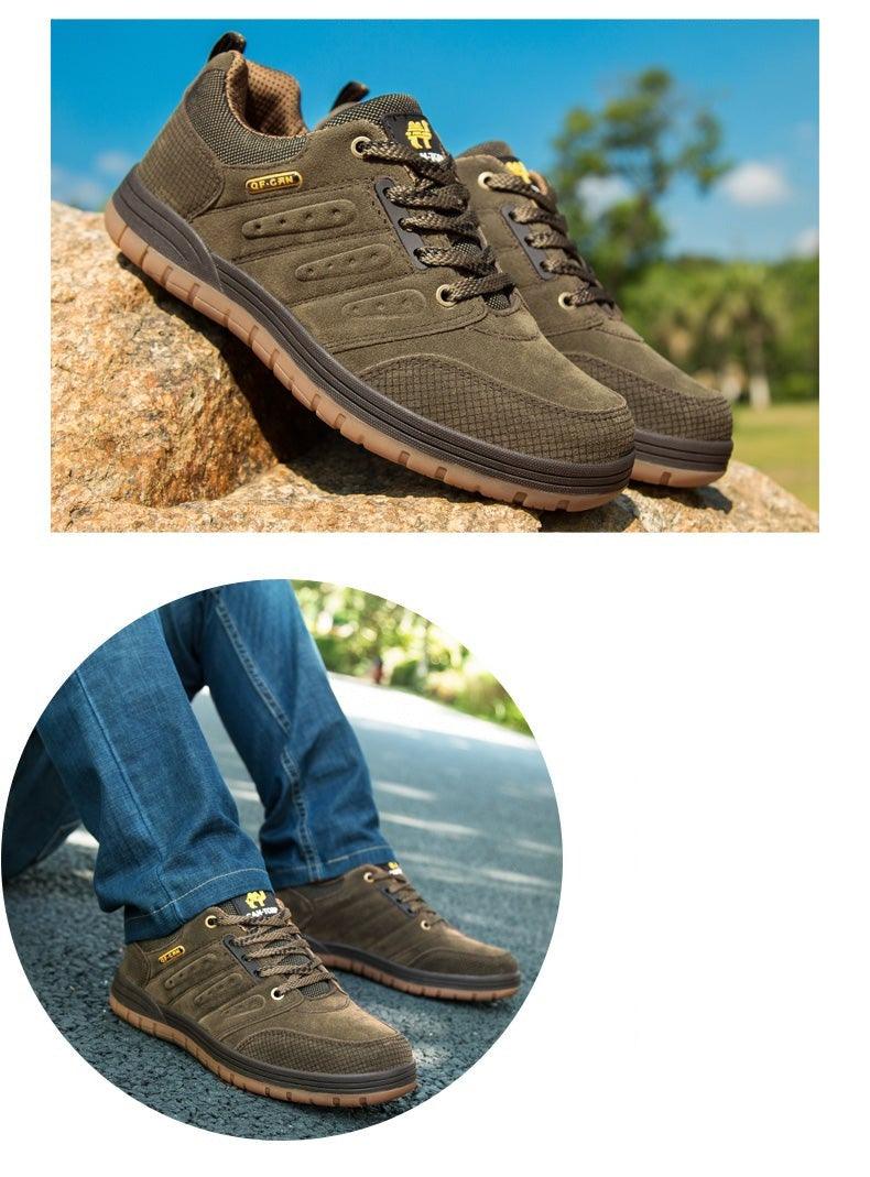 New Classics Style Mens Hiking Shoes Lace Up Men Sport Wear-Resistant Outdoor Jogging Camping Low Cut Hiking Work Boots Outdoor Mountaineering Sport Shoes