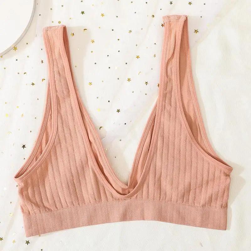 New Comfortable Seamless Sports Bras For Women And Girls Top Female Brassiere Deep V Sexy Women's Underwear Backless