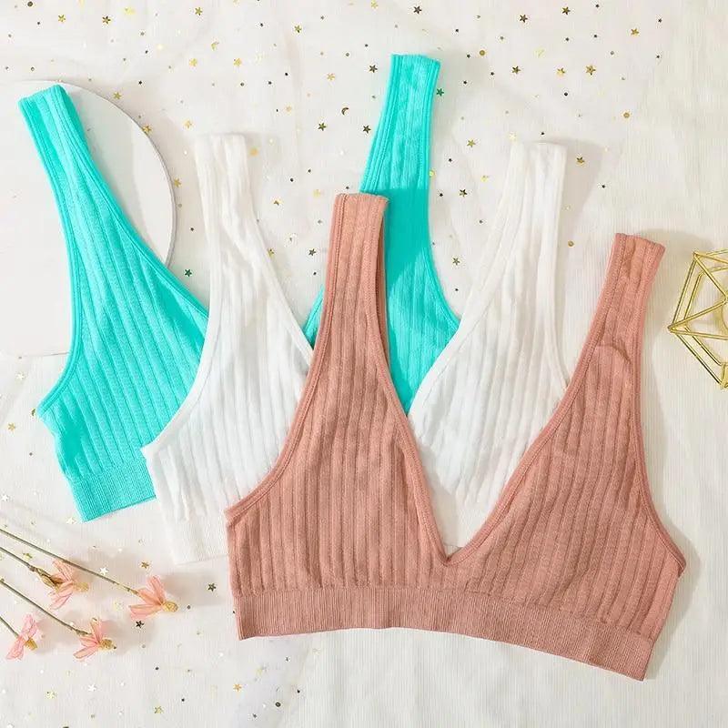 New Comfortable Seamless Sports Bras For Women And Girls Top Female Brassiere Deep V Sexy Women's Underwear Backless