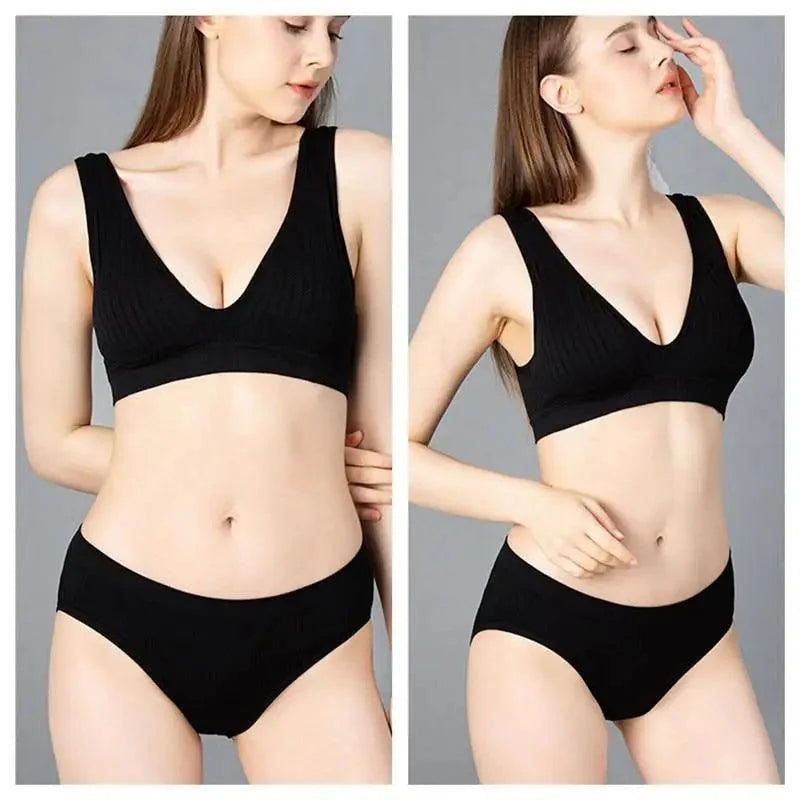 New Comfortable Seamless Sports Bras For Women And Girls Top Female Brassiere Deep V Sexy Women's Underwear Backless