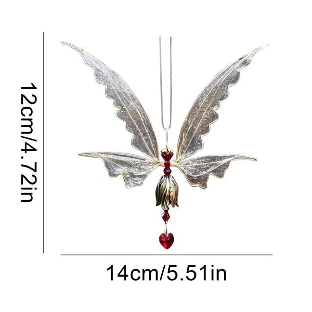 New Crystal Guardian Angel Wing Sun Catcher Angel Crystal Prism Pendant Sun Catcher Windows Outdoor Garden Hanging Decor Gifts Rainbow Collection With Crystal Wind Chimes For Home Garden Hanging Decoration