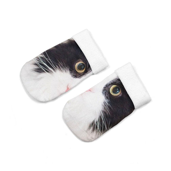 3D Printed Women Winter Christmas Socks Funny Creative Pet Cat Face Unisex Cotton Ankle Socks Children Gift Animal Lover Socks For Men And Women