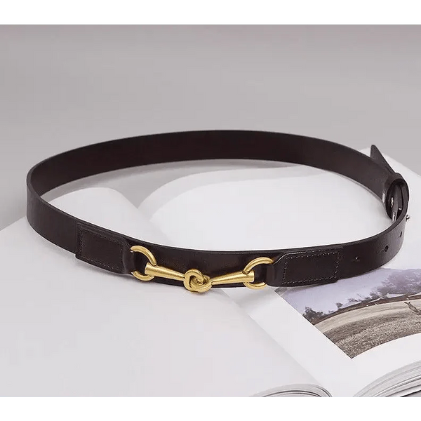 Simple Black Plain Leather Belt For Women Classic Thin Skinny Waistbands Casual Women Dress Belts