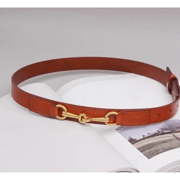 Simple Black Plain Leather Belt For Women Classic Thin Skinny Waistbands Casual Women Dress Belts