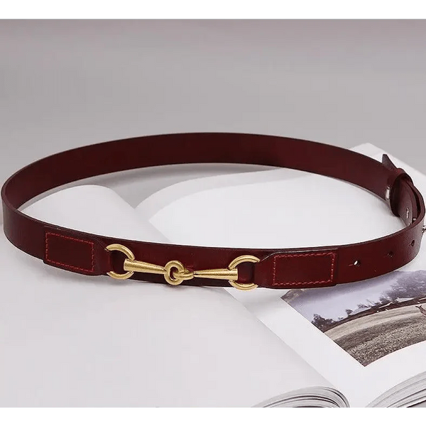 Simple Black Plain Leather Belt For Women Classic Thin Skinny Waistbands Casual Women Dress Belts