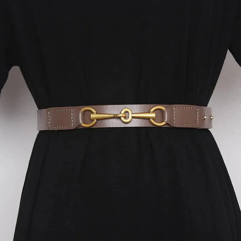 Simple Black Plain Leather Belt For Women Classic Thin Skinny Waistbands Casual Women Dress Belts