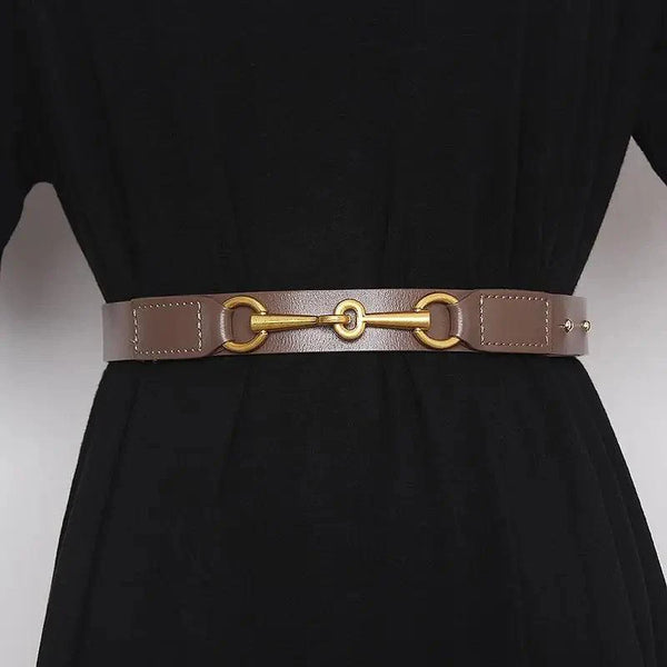 Simple Black Plain Leather Belt For Women Classic Thin Skinny Waistbands Casual Women Dress Belts