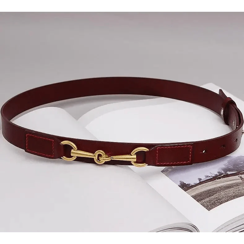 Simple Black Plain Leather Belt For Women Classic Thin Skinny Waistbands Casual Women Dress Belts