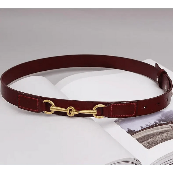 Simple Black Plain Leather Belt For Women Classic Thin Skinny Waistbands Casual Women Dress Belts