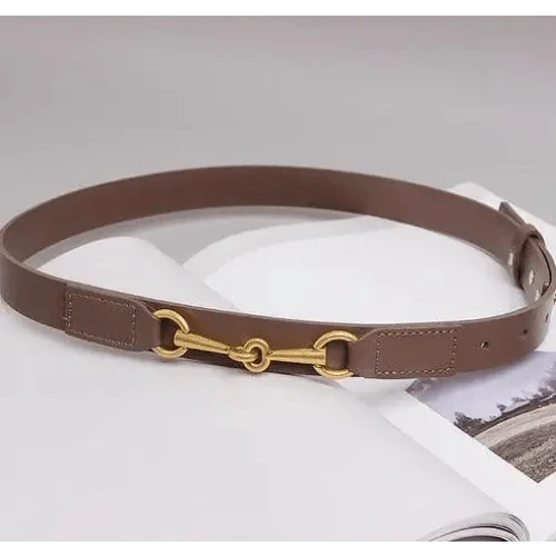 Simple Black Plain Leather Belt For Women Classic Thin Skinny Waistbands Casual Women Dress Belts