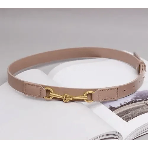 Simple Black Plain Leather Belt For Women Classic Thin Skinny Waistbands Casual Women Dress Belts