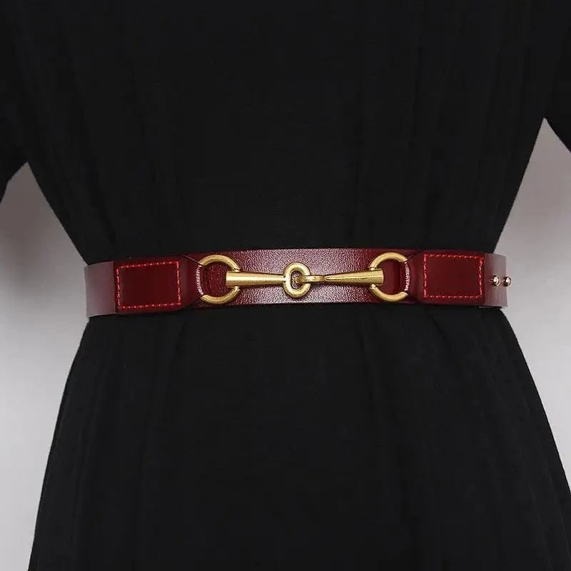 Simple Black Plain Leather Belt For Women Classic Thin Skinny Waistbands Casual Women Dress Belts