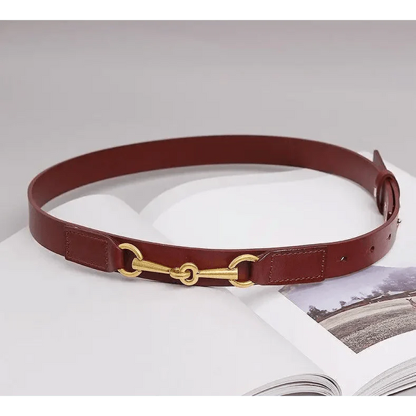 Simple Black Plain Leather Belt For Women Classic Thin Skinny Waistbands Casual Women Dress Belts