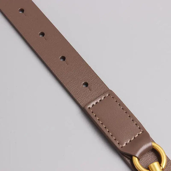 Simple Black Plain Leather Belt For Women Classic Thin Skinny Waistbands Casual Women Dress Belts