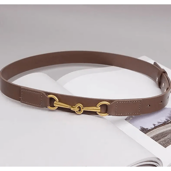 Simple Black Plain Leather Belt For Women Classic Thin Skinny Waistbands Casual Women Dress Belts