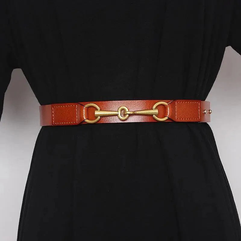 Simple Black Plain Leather Belt For Women Classic Thin Skinny Waistbands Casual Women Dress Belts