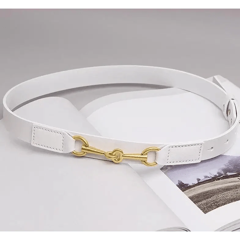 Simple Black Plain Leather Belt For Women Classic Thin Skinny Waistbands Casual Women Dress Belts