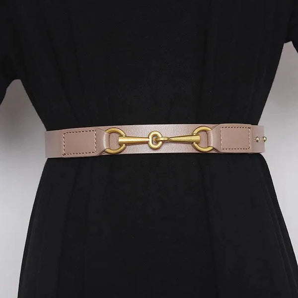 Simple Black Plain Leather Belt For Women Classic Thin Skinny Waistbands Casual Women Dress Belts