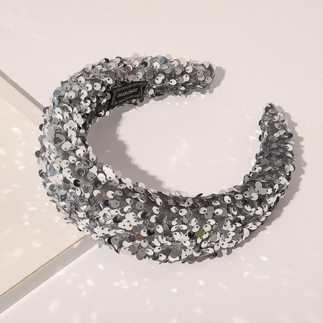 Sparkly Sequins Sponge Headbands Mermaid Knot Tie Head Bands for Women Daily Party Crown Turban Gorgeous Hair Accessories For Women
