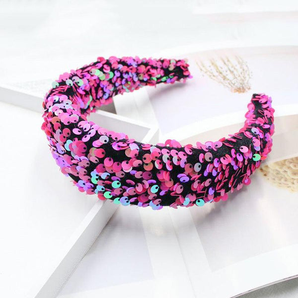 Sparkly Sequins Sponge Headbands Mermaid Knot Tie Head Bands for Women Daily Party Crown Turban Gorgeous Hair Accessories For Women