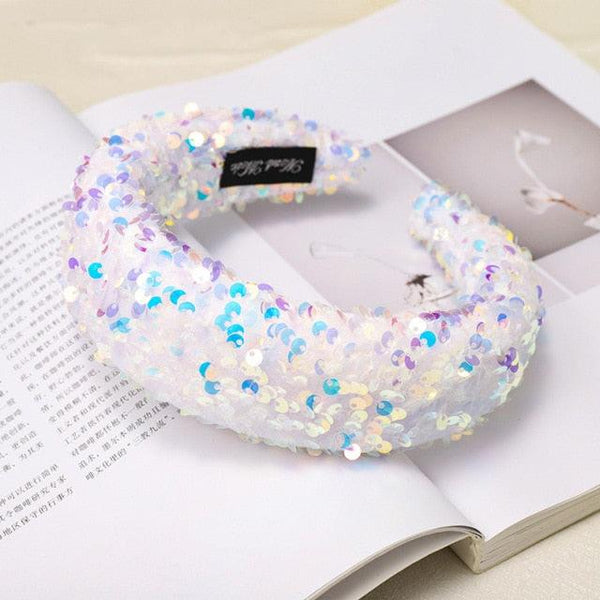 Sparkly Sequins Sponge Headbands Mermaid Knot Tie Head Bands for Women Daily Party Crown Turban Gorgeous Hair Accessories For Women