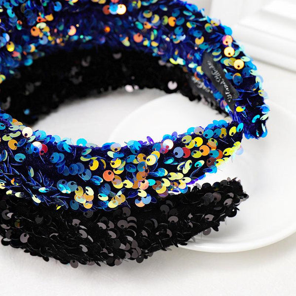 Sparkly Sequins Sponge Headbands Mermaid Knot Tie Head Bands for Women Daily Party Crown Turban Gorgeous Hair Accessories For Women