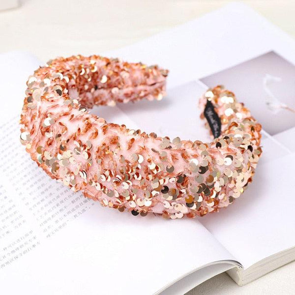 Sparkly Sequins Sponge Headbands Mermaid Knot Tie Head Bands for Women Daily Party Crown Turban Gorgeous Hair Accessories For Women