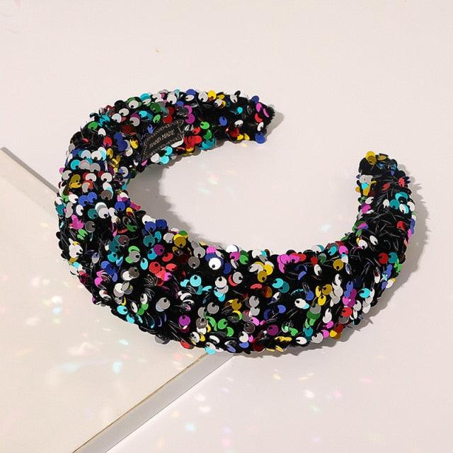 Sparkly Sequins Sponge Headbands Mermaid Knot Tie Head Bands for Women Daily Party Crown Turban Gorgeous Hair Accessories For Women