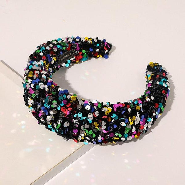 Sparkly Sequins Sponge Headbands Mermaid Knot Tie Head Bands for Women Daily Party Crown Turban Gorgeous Hair Accessories For Women
